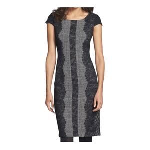 Betsey Johnson Gray Black Lace Sheath Dress size 2
